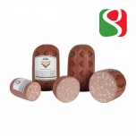 "Nettuno" Mortadella with pistachio, 1/2 in vacuum, around 2,5 kg, diameter 19 cm 